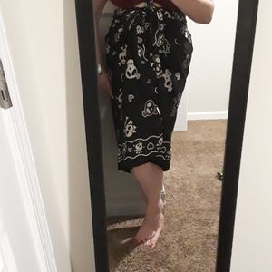 Punk skull bathing suit cover up wrap sarong